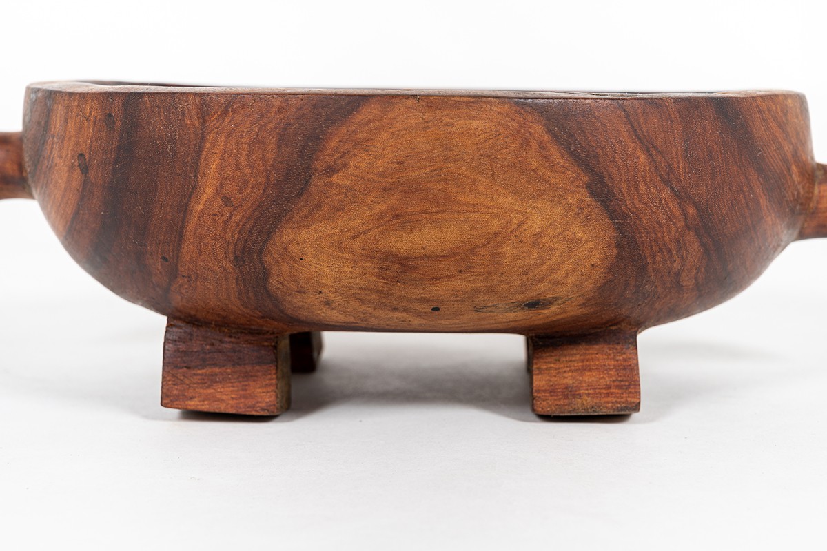 Monoxyl trinket bowl in wood Africain design 1950