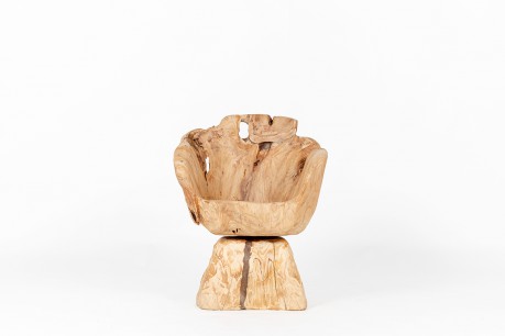 Armchair in elm brutalist design 1950