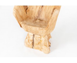 Armchair in elm brutalist design 1950