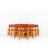 Chaises en orme et cuir édition Maison Regain 1980 set de 10