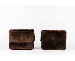 Low chairs in alcantara edition Meuble Roset 1970 set of 2