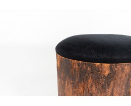 Stools in oak with black linen 1950 set de 2