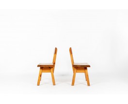 Benches small model with backrest in pine 1950 set of 2