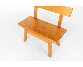 Benches small model with backrest in pine 1950 set of 2