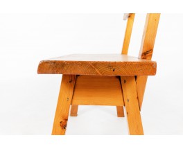 Benches small model with backrest in pine 1950 set of 2