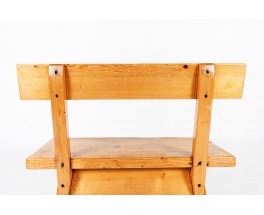 Benches small model with backrest in pine 1950 set of 2