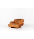 Armchair in leather and rosewood 1970
