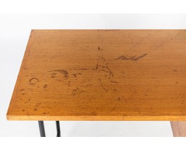 Desk in black metal and oak veneer 1950