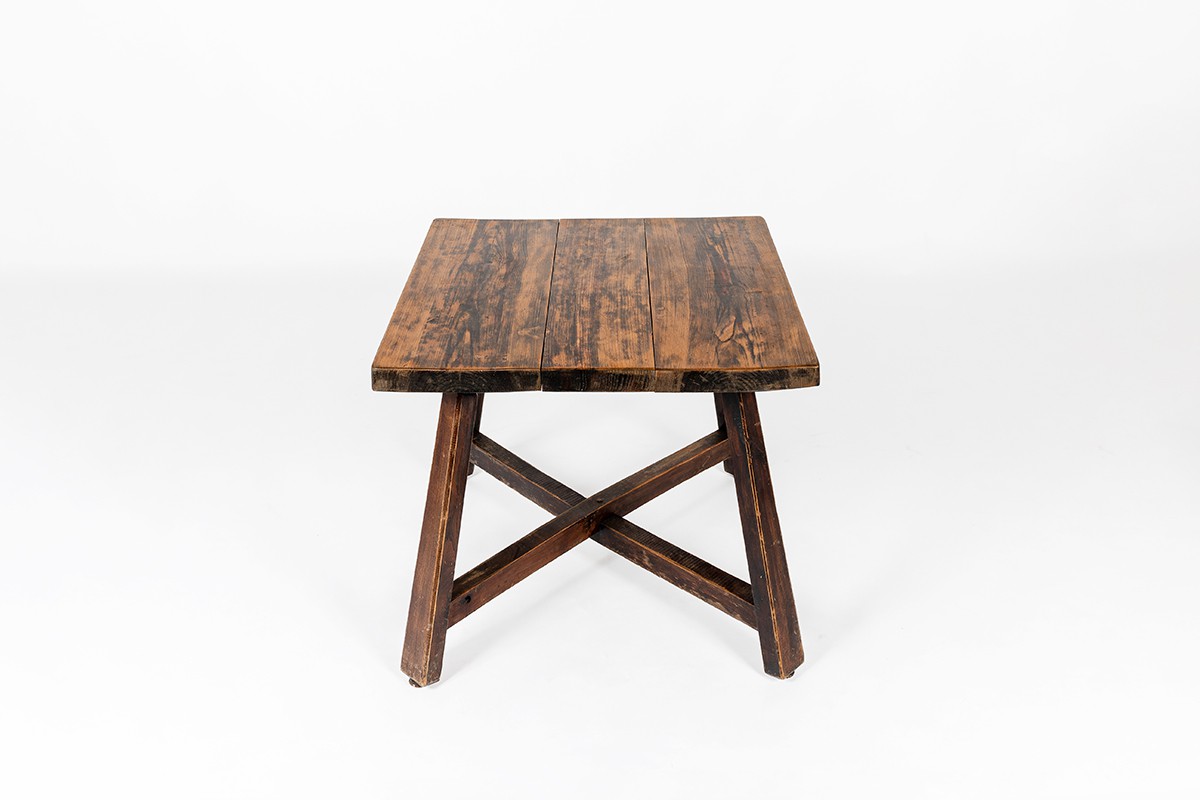 Square dining table small model in pine 1950