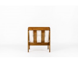 Low chairs in elm and terry fabric from Maison Thevenon 1980