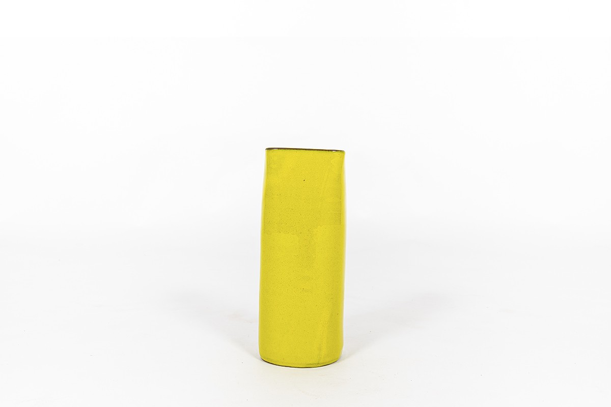 Vase in yellow ceramic 1960