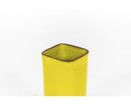 Vase en céramique jaune 1960