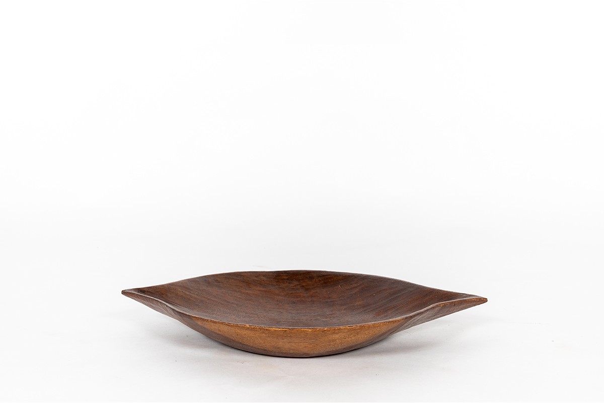 Monoxyl trinket bowl in mahogany African design 1950