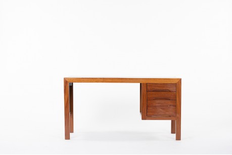 Andre Sornay desk in mahogany and brown laminate top 1960