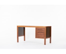 Andre Sornay desk in mahogany and brown laminate top 1960