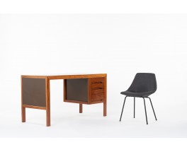 Bureau André Sornay en acajou et stratifié marron 1960