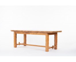 Rectangular dining table in elm burl brutalist design 1980