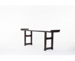 Console table Large model in blackened elm Chinese design 1900