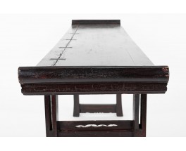 Console table Large model in blackened elm Chinese design 1900