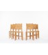 Chairs in ash and straw 1950 set of 6