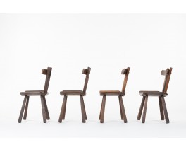 Chaises en sapin design montagne 1950 set de 4