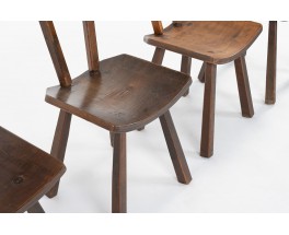 Chaises en sapin design montagne 1950 set de 4