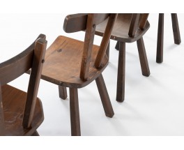 Chaises en sapin design montagne 1950 set de 4