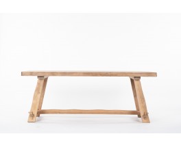 Table de repas grand modèle en orme design brutaliste 1950