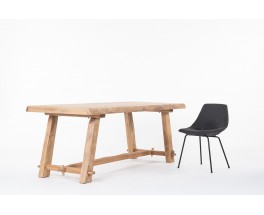 Table de repas grand modèle en orme design brutaliste 1950