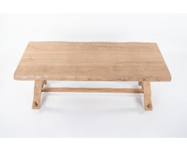 Dining table Large model in elm brutalist design 1950