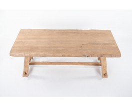 Table de repas grand modèle en orme design brutaliste 1950