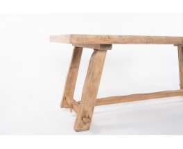 Table de repas grand modèle en orme design brutaliste 1950