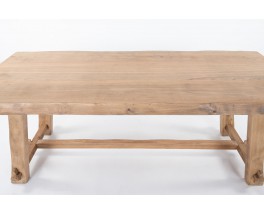 Dining table Large model in elm brutalist design 1950