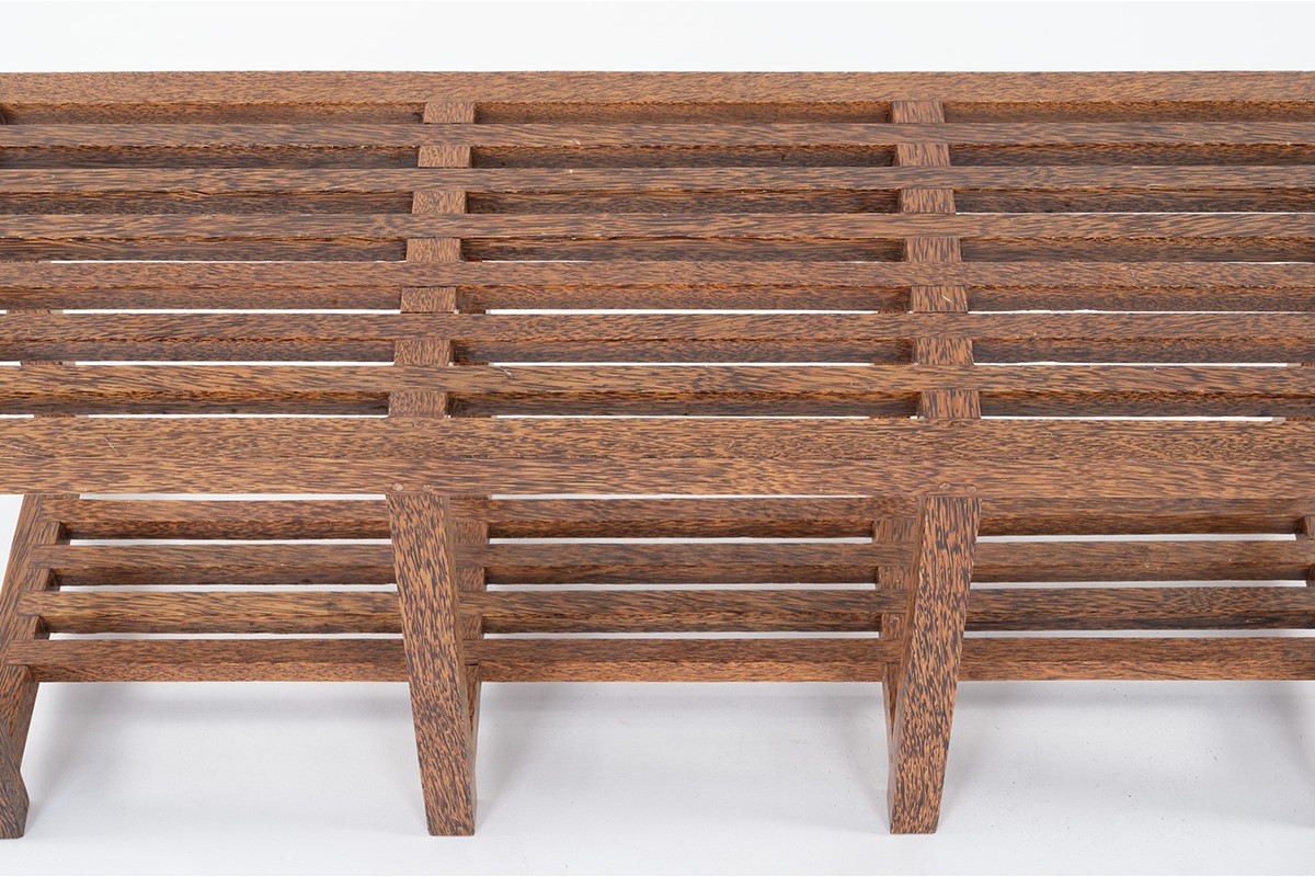 Coconut palm slatted bench 1950