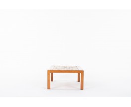 Coffee table in elm and ceramic edition Maison Regain 1980