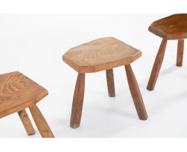 Stools in oak 1950 set of 3