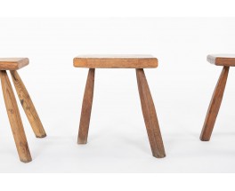 Stools in oak 1950 set of 3