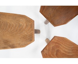 Stools in oak 1950 set of 3