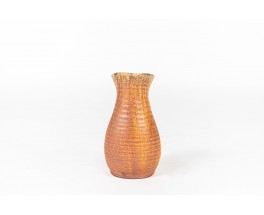Vase Accolay en céramique orange 1960