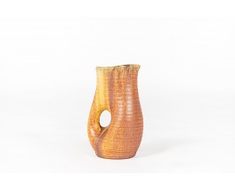 Vase Accolay en céramique orange 1960