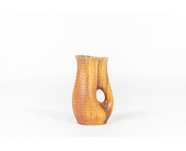 Vase Accolay en céramique orange 1960