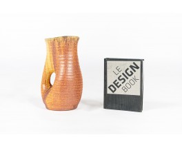 Vase Accolay en céramique orange 1960