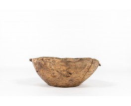 Large model bowl in wood with staples Wabi Sabi design 1900