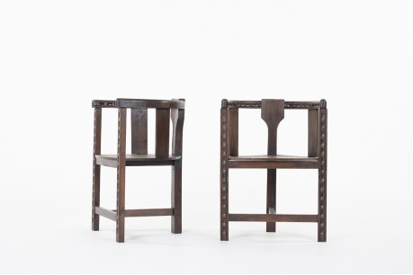 Chaises Munk en chêne design suédois set de 2