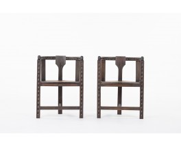 Munk chairs in solid oak Sweedish design set of 2