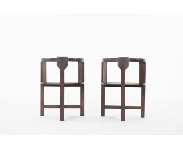 Chaises Munk en chêne design suédois set de 2