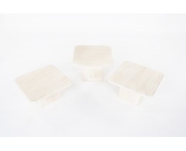 Nested coffee tables in travertine 1980 set of 3