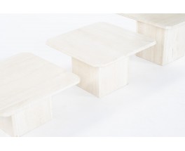 Nested coffee tables in travertine 1980 set of 3