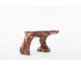 Console table in teak root from Bali 1980