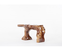 Console table in teak root from Bali 1980